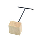 3pcs Black Metal T-Bar Wood Jewlery Display Stand with Square Wooden Base Earring Jewelry Hanging Holder