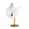 GemeShou White necklace holder stands for girls, Velvet hanging jewelry organizer, Metal necklace display stands for selling【White-Height 7.48 inch】