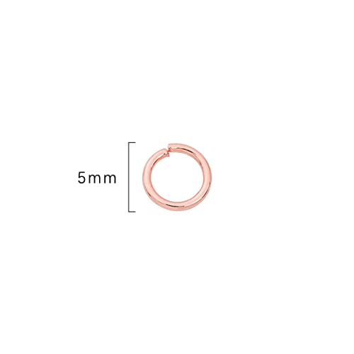 BEADIA Rose Gold Plated Jump Rings Non Tarnish 5mm 400pcs for Jewelry Making Findings - color: Rose Gold, size: 0.7x5mm