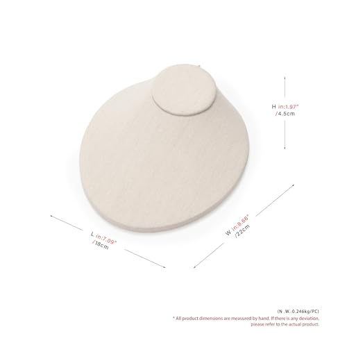 Oirlv Necklace Holder Bust Velvet Jewelry Display Necklace Display for Vendors Display Pendant Display Stand White - color: White Linen