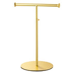niffgaff 2 Pack 15‘’-24‘’ T Bar Purse Display Stand Tabletop: Adjustable Height Handbag Holder, Countertop Hanging Rack for Long Necklace Scarf Lanyard, Gold - color: Gold