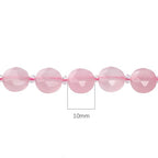 BEADIA Natural Faceted Rose Quartz Rondelle Disk Stone Beads 10x5mm 37cm for DIY Chain Jewelry Making - color: Rose Quartz