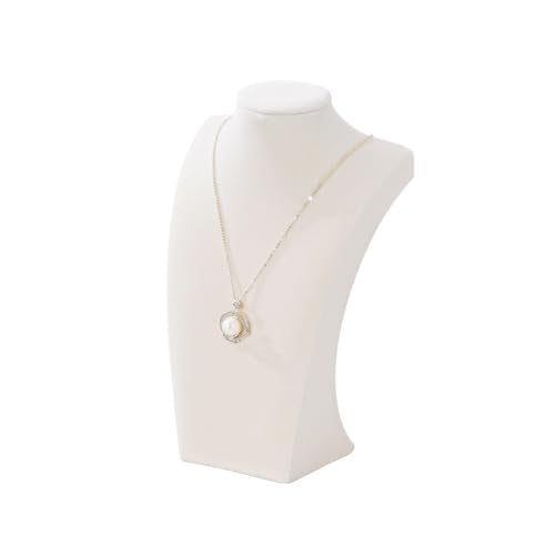 Necklace Bust Display Stand, Beige VelvetNecklace Display Holder, Jewelry Necklace Organizer Rack for Home Use or Shop Show (9" Height) - color: Beige Velvet, size: 9" Height (1pc)