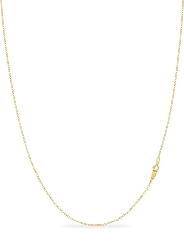 KEZEF 1mm 925 Sterling Silver Necklace for Women | 16-36 inch long Silver, 18k Gold, Rose Gold Necklaces for Women - Made In Italy Real Cable Chain Jewelry | Dainty cadena de plata s925 para mujer - color: 18k Gold, size: 17 Inches