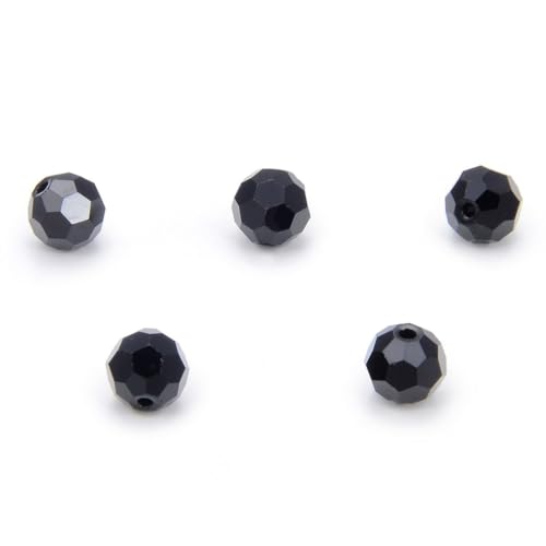 100pcs Adabele Austrian 4mm (0.16 Inch) Small Faceted Loose Round Crystal Beads Jet Black Compatible with 5000 Swarovski Crystals Preciosa SS2R-423 - color: Jet Black, size: 4mm Small (100pcs)