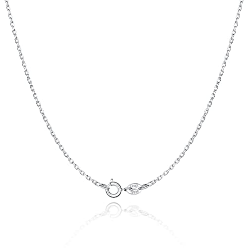 Jewlpire 925 Sterling Silver Chain Necklace Chain for Women 1.1mm Cable Chains Necklace Upgraded Spring-Ring Clasp - Thin & Sturdy Women's Chains Necklaces 14 16 18 20 22 24 Inch - color: 925 Sterling Silver, size: 14 Inch