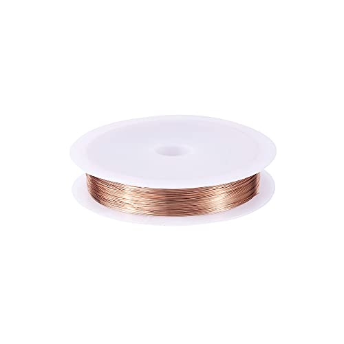 1 Roll 51.18 Feet(15.6m) 28 Gauge Round Copper Jewelry Bendable Wire Long-Lasting Plated Jewelry Wire Soft Artistic Wires Copper Metal Beading for Jewelry Making Crafts,KC Gold - color: 28 Gauge,KC Gold
