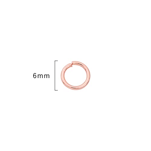 BEADIA Rose Gold Plated Jump Rings Non Tarnish 6mm 400pcs for Jewelry Making Findings - color: Rose Gold, size: 0.7x6mm