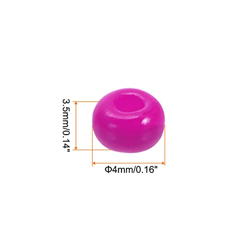 HARFINGTON 2000Pcs Small Glass Beads 6/0 4mm Loose Tiny Round Small Beads for Bracelet Earring Rings Jewelry Making, Fuchsia - color: Fuchsia