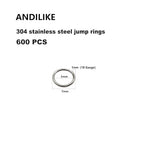 600 Pcs Jump Rings,304 Stainless Steel O Ring,7MM Open/Close Jump Rings,Loop Contactors for Jewelry Making,DIY Crafts, Industrial Repair 1MM Thickness (18 Gauge) - size: 7MM