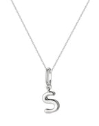 OVRUNS Initial Charm for Women,Letter Bracelet Necklace Charms Alphabet Pendant Charms With Clasp - color: Silver, style: Letter S