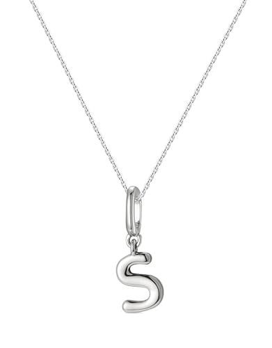 OVRUNS Initial Charm for Women,Letter Bracelet Necklace Charms Alphabet Pendant Charms With Clasp - color: Silver, style: Letter S