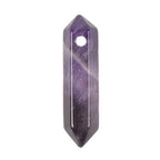 Amethyst 32mm Natural Gemstone Hexagonal Wand Jewelry Making Crystal Pointed Chakra Reiki Healing Beads 2mm Hole Drilled(Pack of 10) - color: Amethyst