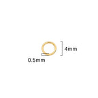 BEADIA 18K Gold Plated Jump Rings Non Tarnish 4mm 900pcs for Jewelry Making Findings - color: Gold, size: 0.5x4mm