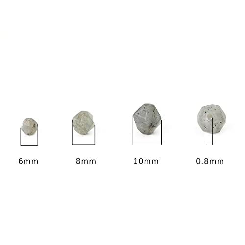 BEADIA Faceted Natural Spectrolite Stone Round Beads 6mm 36cm/Strand for Jewelry Making - color: Spectrolite, size: 6mm