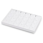 White PU Leather Jewelry Display Tray 24 Grids Pendant Earrings Necklace Organizer Display Showcase Jewelry Storage Tray - size: 24 Grid with insert