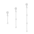 925 Sliver Necklace Extenders, Silver Chain Extenders with Lobster Clasp, Durable Plated Solid Brass Necklace Bracelet Anklet Extension Chains(1 2 3 Inches, 3PCS) - color: D-Silver, size: 1,2,3inch