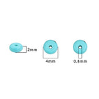 BEADIA Natural Blue Turquoise Spacer Beads Caps Rondelle Disk Loose Beads for Beading Jewelry Making 4mmx2mm 38cm - color: Blue Turquoise, size: Rondelle Disk 4mm x 2mm