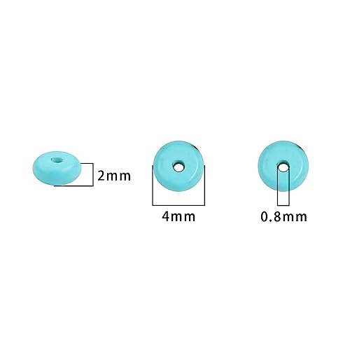 BEADIA Natural Blue Turquoise Spacer Beads Caps Rondelle Disk Loose Beads for Beading Jewelry Making 4mmx2mm 38cm - color: Blue Turquoise, size: Rondelle Disk 4mm x 2mm
