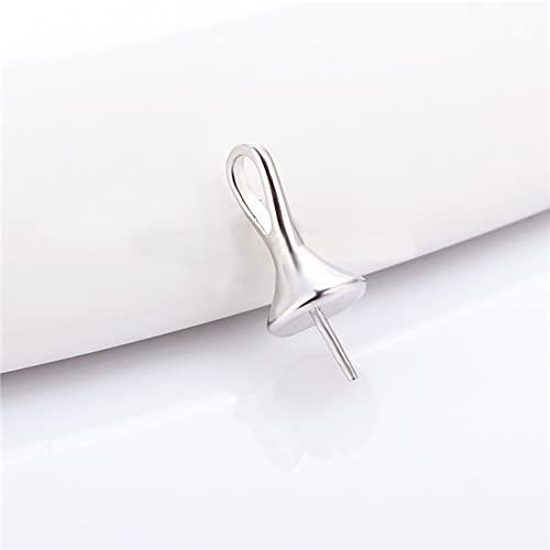 Sterling Silver Waterdrop Simple Bail Pin Pendant Fitting for Pearl Jewelry, Design Pendant Mount for Women DIY Jewelry Making