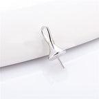 Sterling Silver Waterdrop Simple Bail Pin Pendant Fitting for Pearl Jewelry, Design Pendant Mount for Women DIY Jewelry Making