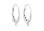 Adabele 100pcs Hypoallergenic Round Hoop Huggie Earring Hooks Leverback Ear Wire 14mm Sterling Silver Plated for DIY Craft Earrings Jewelry Making CF262-1 - color: Silver