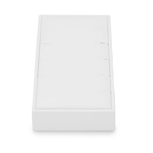 5 Slot PU Leather Bracelets Jewelry Stand Drawer Jewelry Organizer Tray Pendant Necklace Display Holder (White) - size: 0.98" x 6.3" x 3.15"