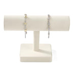 Oirlv Microfiber T-bar Bracelet Watch Organizer Display Stand Professional Jewelry Bracelet Display for Selling (Creamy-white,Microfiber) - color: Creamy-white