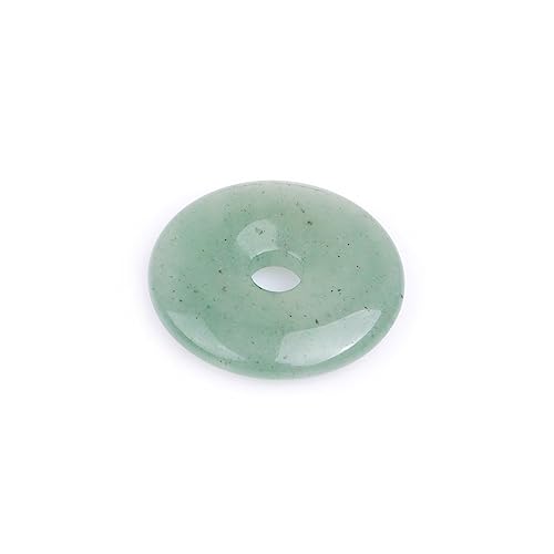 JOE FOREMAN 30mm Green Aventurine Natural Gemstone Ring Circle Donuts Pendant Charms Beads for Jewelry Making 1Pcs - color: Green Aventurine, size: 30mm