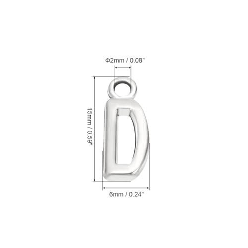 PATIKIL Letter Charm, 50pcs Alphabet Initial Pendant Charm Bulk DIY for Jewelry Making Bracelets Earrings Necklace - style: D