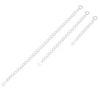 2pcs Adabele Authentic 925 Sterling Silver Cable Chain Extender Clasp Strong Removable Adjustable 3 inch Raindrop Chain Extension for Necklace Bracelet Anklet Jewelry Making SS308-3 - color: Silver, size: 3 inch - 2pcs