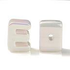 DanLingJewelry 90Pcs Random White Large Acrylic Letter Beads UV Plating Iridescent A-Z Alphabet Beads for Jewelry Making DIY Bracelets Key Chains