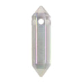 Aqua Aura Clear Quartz 32mm Natural Gemstone Hexagonal Wand Jewelry Making Crystal Pointed Chakra Reiki Healing Beads 2mm Hole Drilled(Pack of 10) - color: Aqua Aura Clear Quartz