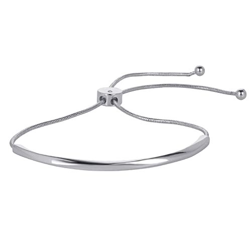 WOWORAMA Adjustable Slider Bracelets for Women Bar Friendship Bangle Bracelet for Women Gold/White Gold/Rose Gold Bolo Bracelet - color: Twist Bar-White Gold