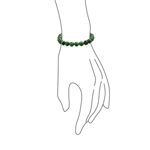 Bling Jewelry Natural Multi Color Semi Precious Gemstone Round Bead 8MM Strand Stackable Stretch Bracelet For Women Men Teen Unisex - color: Green Set