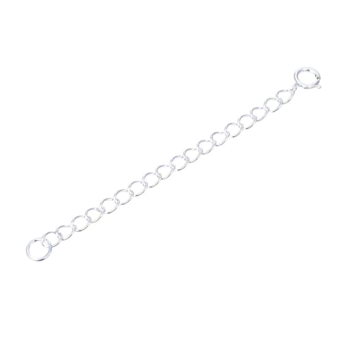 2pcs Adabele Authentic 925 Sterling Silver Chain Extender with Clasp Removable Adjustable 5 inch Cable Chain Extension for Necklace Bracelet Anklet Jewelry Making SS274-5 - color: Silver, size: 5 inch - 2pcs