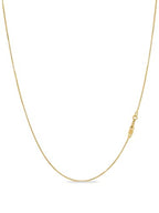 KEZEF 925 Sterling Silver Box Chain Necklace for Women & Men, 0.7mm Thin Chain Necklace, Available in Sterling Silver, Gold Plated & Rose Gold Plated Finishes, Made in Italy - color: 18kt Gold, size: 15 Inch
