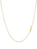KEZEF 925 Sterling Silver Box Chain Necklace for Women & Men, 0.7mm Thin Chain Necklace, Available in Sterling Silver, Gold Plated & Rose Gold Plated Finishes, Made in Italy - color: 18kt Gold, size: 19 Inch