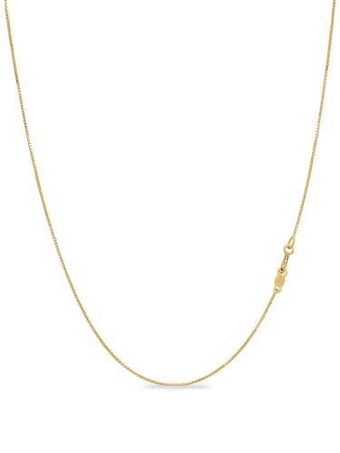 KEZEF 925 Sterling Silver Necklace for Women | Thin 0.7mm 18k Gold plated, Rose Gold chain for women, Silver chain necklace jewelry | cadena de plata 925 para hombre mujer - color: 18kt Gold, size: 16 Inch