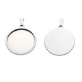 SHUNAE 10pcs stainess Steel cabochon Base Setting 20mm 25mm 30mm Round Cameo Pendant Trays DIY Jewelry Blank Bezel for Necklace Making (30mm) - size: 30mm silver