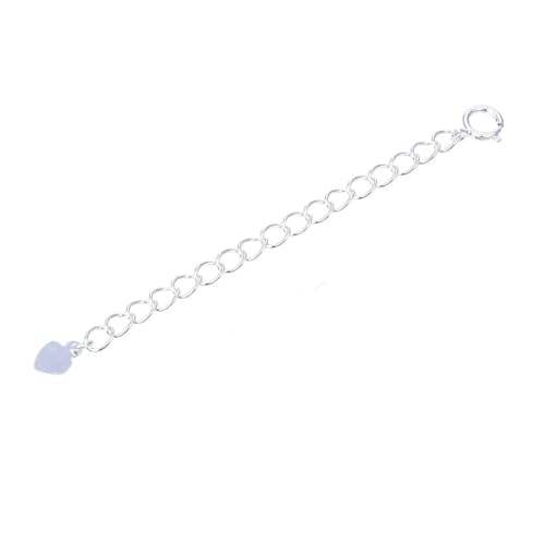 1pc Adabele Authentic 925 Sterling Silver Chain Extender Clasp Cute Heart Drop Strong Removable Adjustable 6 inch Extension for Necklace Bracelet Anklet Jewelry Making SS301-6 - color: Silver, size: 6 inch - 1pc