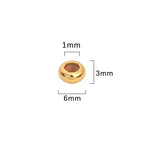 BEADIA 18K Gold Plated Stopper Beads 6x3mm 20pcs Rondelle Insert Silicon Length Adjust Spacer Beads for Jewelry Making Findings - color: Rondelle, size: 6x3mm