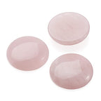 Fashewelry 10Pcs Natural Rose Quartz Cabochon Stone Round Beads 20mm Flat Back Gemstone Chakra Healing Crystal Cover Cabs for Jewelry Making - color: 3-Rose Quartz, size: 20x6mm