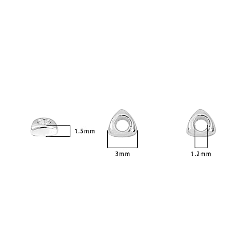 BEADIA Silver Plated Triangle Spacer Beads 3x1.5mm 50pcs for Jewelry Making Findings Non Tarnish - color: Silver, size: 3x1.5mm Triangle