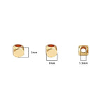 BEADIA 14K Gold Plated Cube Spacer Beads Round 3x3mm 50pcs for Jewelry Making Findings Non Tarnish - color: 14K Gold, size: 3x3mm Round Cube