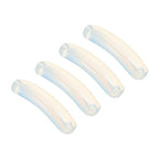 PATIKIL 4 Pcs Natural Stone, 36 x 10 mm Natural Curved Clear Quartz Stone Crystal Handmade Jade Flat Beads for DIY Crafting, White - color: White
