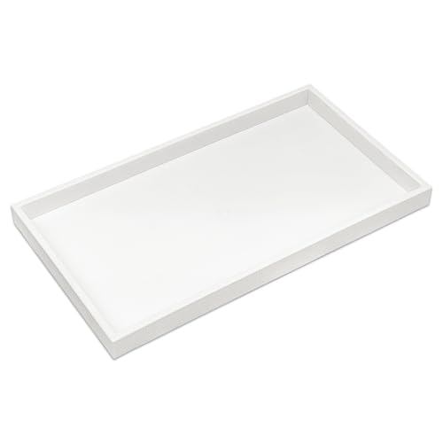 1" Stackable Plastic Jewelry Tray - Fit Full Size Inserts - Organizing Rings, Necklaces - Home, Drawer, or Retail - White by The Display Guys - color: White, size: Tray Only - 1" (1-Pack)