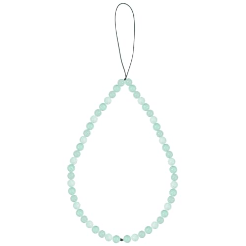 Semi-Precious Gem Stones Beaded Phone Charm Cell Phone Lanyard Wrist Strap Handmade Natural Gemstone Phone Chain string - color: Burma jade