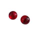 20mm Colorful Round Bead Stud Earrings Resin Transparent Bright Limpid Chuncy Bead Earrings for Women - color: Red