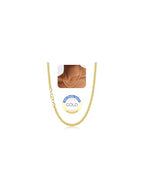 Jewlpire 3mm Flat Link Chain 18K Gold Plated/Black/Silver Chain Necklace for Women, Non-Fading Women's Chains Necklace 16 18 20 22 24 26 Inch - color: 02 - 3mm-18K Gold Plated, size: 24 Inches